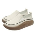 thumbnail image 2 of SBYOJLPB 2024 New Products！New Casual Loafers Women's Thick Bottom One Foot Stirrup Maternity Shoes Soft Leather Retro Single Shoes Women's Shoes Casual Shoes Beige 6(37), 2 of 6