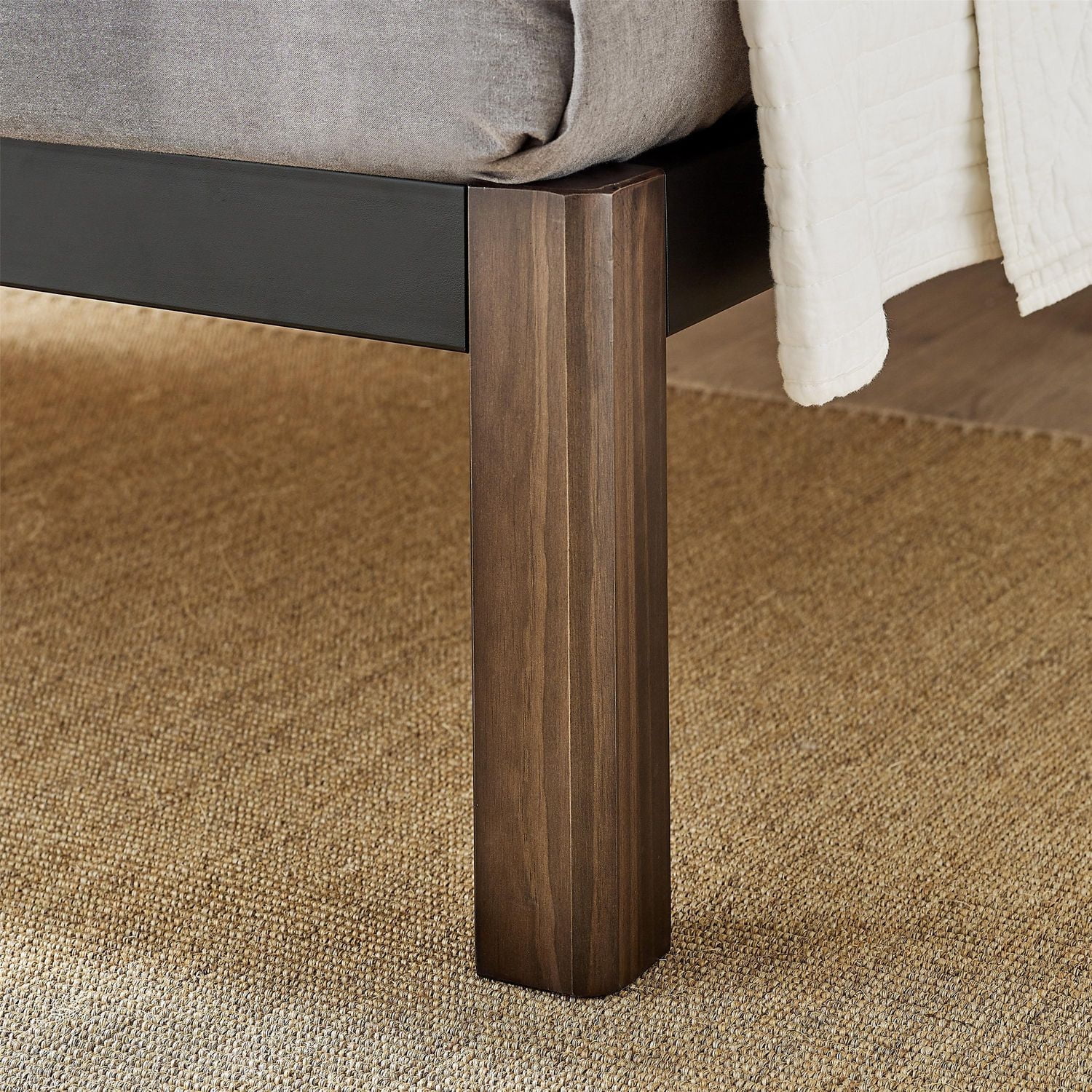 Mainstays Full 14" Metal Platform Bed Frame with Wood Slats, Storage Space Under Frame, No Box Spring Required, Black/Wood