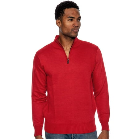 - True Rock Men's Super Quarter Zip Mock Sweater