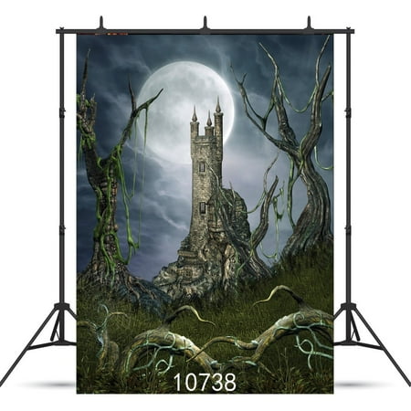 MOHome Scary Forest Halloween Night Backdrop 5x7ft Photography Photo Background Studio Props