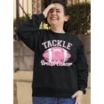 thumbnail image 3 of Tackle Breast Cancer Support Crewneck Sweatshirt, L, Black, 3 of 6