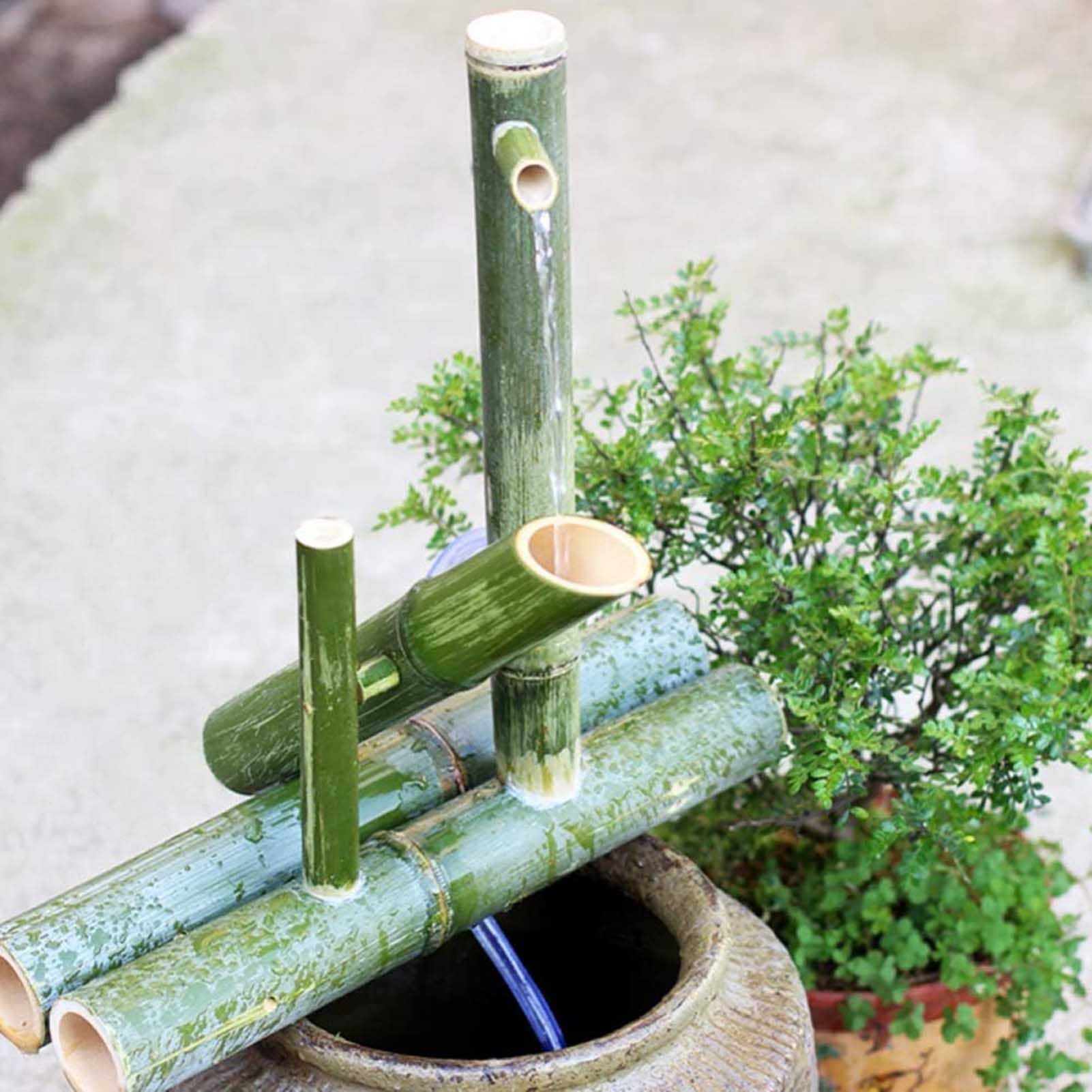 Bamboo Water Fountain With Pump,Japan Garden Waterfall Outdoor Water Fountain Spout,Outdoor Feature Pond Decor for Garden Decoration