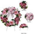 thumbnail image 2 of Mainstays 20in Outdoor Artificial Peony Wreath, Pink Color. Polyester., 2 of 8