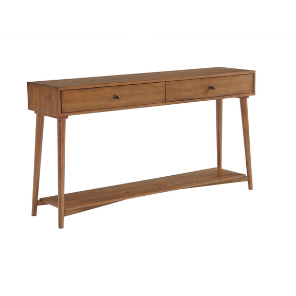 Martin Svensson Home Mid Century Modern 2 Drawer Sofa Console Table, Cinnamon