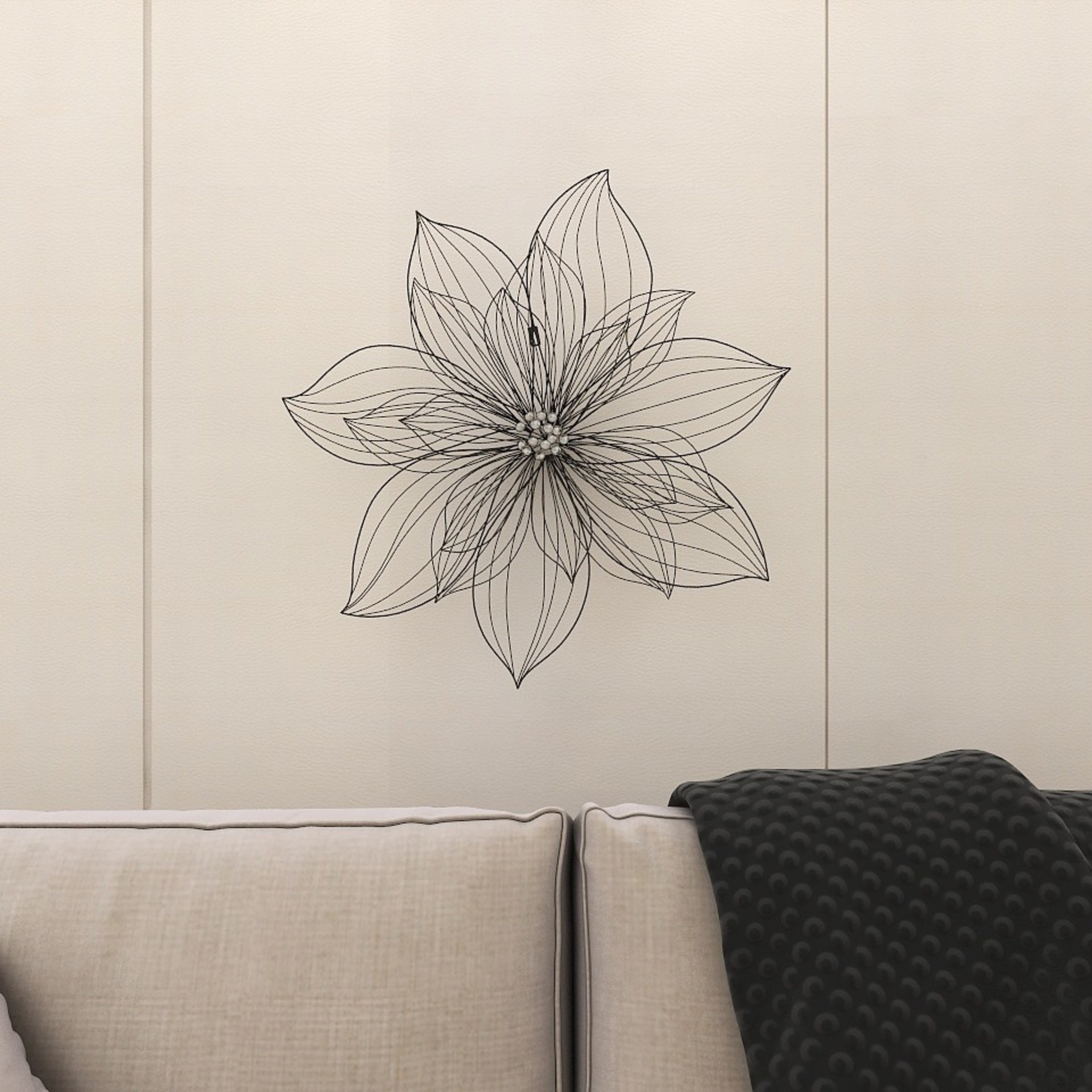 Free Shipping! DecMode Modern Black Metal Hibiscus Flower Free Shipping! DecMode Modern Black Metal Hibiscus Flower