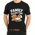 thumbnail image 3 of Christmas Family Baking Time Gingerbread Man and Carriage Print Black Graphic T-Shirt ,Tops Tee for Men Women, 3 of 4