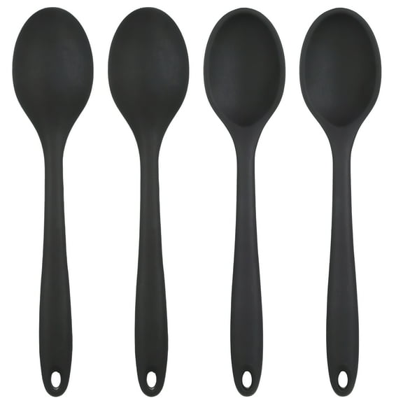 ACDANC 4 Pcs Silicone Mixing Spoons Set,Kitchen Nonstick Serving Spoons for Kitchen Utensil Cooking Baking