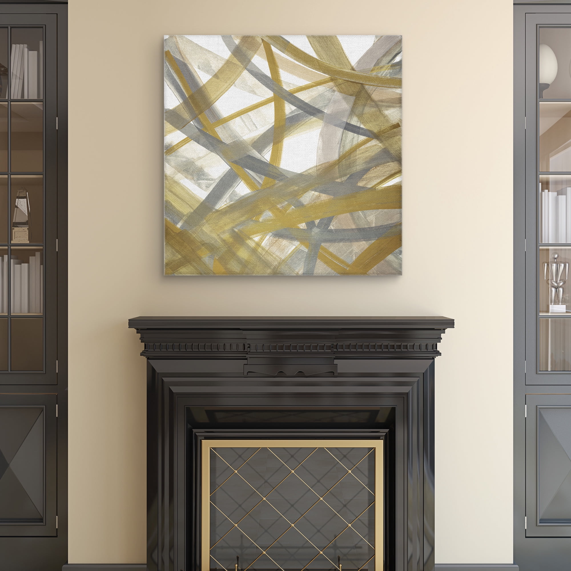 Masterpiece Art Gallery Just Dance Gold Abstract II by Susan Jill Canvas Art Print 30" x 30"