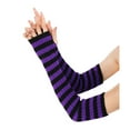 thumbnail image 6 of Koiauber Women Striped Elbow Gloves Knitted Arm Warmers Fingerless Gloves Stretchy Mittens with Thumb Hole, 6 of 8