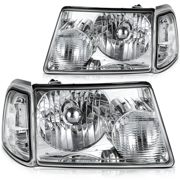 ECCPP Headlight Assembly for Ford For Ranger 2001，for Ford For Ranger 2002，for Ford For Ranger 2003，for Ford For Ranger 2004 Driver and Passenger Side Headlamps
