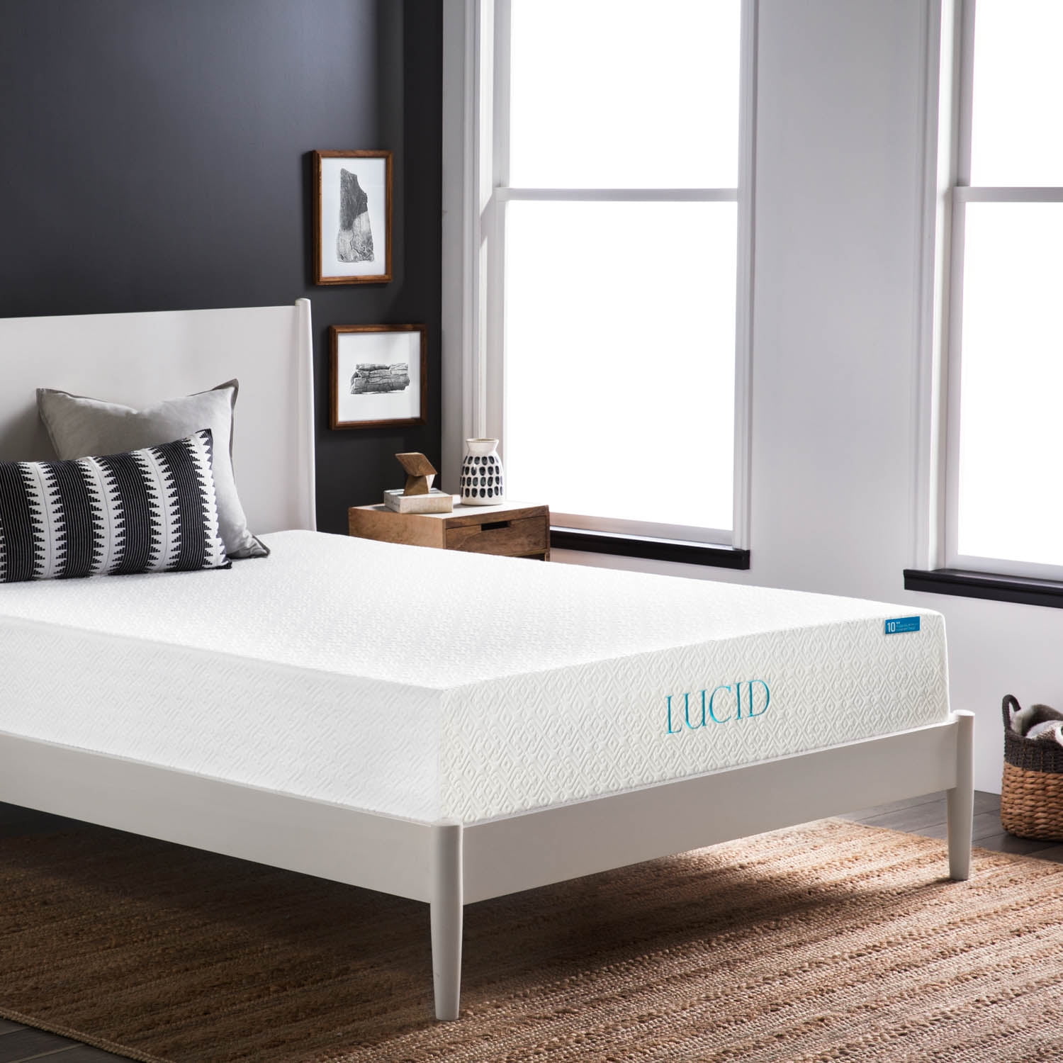 Lucid Adult 10" Cushioned Twin Medium Firm Tight Top Gel Mattresses