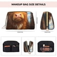 thumbnail image 5 of Naloa Calf Butterflies Lilies A Leather Makeup Bag for Purse Travel, Portable Small Cosmetic Organizer for Women and Girls, Make up Bag with Zipper, 5 of 8