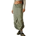 thumbnail image 2 of Falda Cargo Larga Falda larga de moda para mujer, estilo Y2K, atuendo diario (verde L) Cgtredaw Para estrenar, 2 of 7
