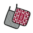 thumbnail image 2 of Carolines Treasures CJ1065-DPTHD Letter D Football Crimson, grey and white Pair of Pot Holders, 7.5HX7.5W, multicolor, 2 of 2