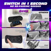 Tecnock Remote Control Car for Boys Girls, 2.4GHz 4WD Gesture Sensing RC Stunt Car Toys - 360° Rotating Double Sided Hand Controlled RC Cars with LED Lights, Gifts for Kids Ages 6-8, 8-12, Purple