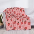 thumbnail image 3 of Rateoe Strawberries Pattern Flannel Throw Blanket, Ultra-soft Blanket for Bed, Couch, Car, Hypoallergenic Anti-pilling blanket-60"x50"(Horizontal), 3 of 6