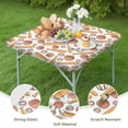 thumbnail image 4 of White Orange Baseball Gear Pattern Square Fitted Tablecloth with Elastic Edge,Square Table Cover,Washable Elastic Table Cover for Home Kitchen Party Decor 36"x36", 4 of 6
