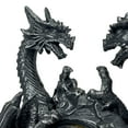thumbnail image 5 of Zeckos Twin Evil Dragons Antiqued Mantel Clock Table Desk, 5 of 7