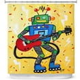 thumbnail image 1 of Shower Curtains 70" x 93" from DiaNoche Designs by nJoy Art - Rock N Roll Robot, 1 of 1