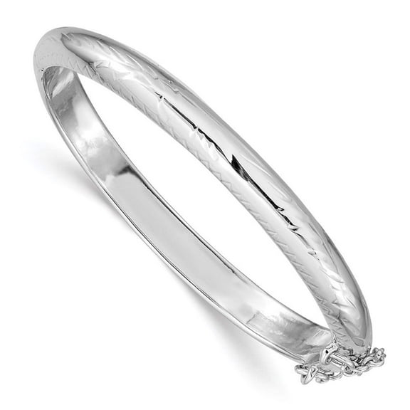 Primal Silver Sterling Silver Rhodium-plated 5mm Baby Hinged Bangle Bracelet