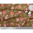 thumbnail image 3 of Soimoi Viscose Chiffon Fabric Leaves,Rose & Peony Floral Print Sewing Fabric Yard 42 Inch Wide, 3 of 3