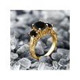 thumbnail image 4 of Gem Stone King 18K Yellow Gold Plated Silver Black Onyx 3 Stone Ring for Women (2.41 Cttw, Gemstone Birthstone, Available in Size 5, 6, 7, 8, 9), 4 of 6
