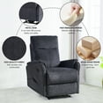 thumbnail image 6 of Aukfa Power Recliner Massage Chair with USB for Living Room Bedroom, Velvet, Gray, 6 of 8