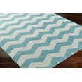 thumbnail image 3 of BoutiqueRugs Cheri Blue Chevron Area Rug - Outdoor Safe - Thatch Light Blue, Steel, Dark Gray - 5'3" x 7', 3 of 9