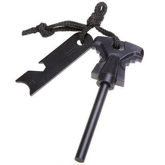 Professional Campfire Starter Kit: Ferro Rod with 2 Hemp Rope Strands
