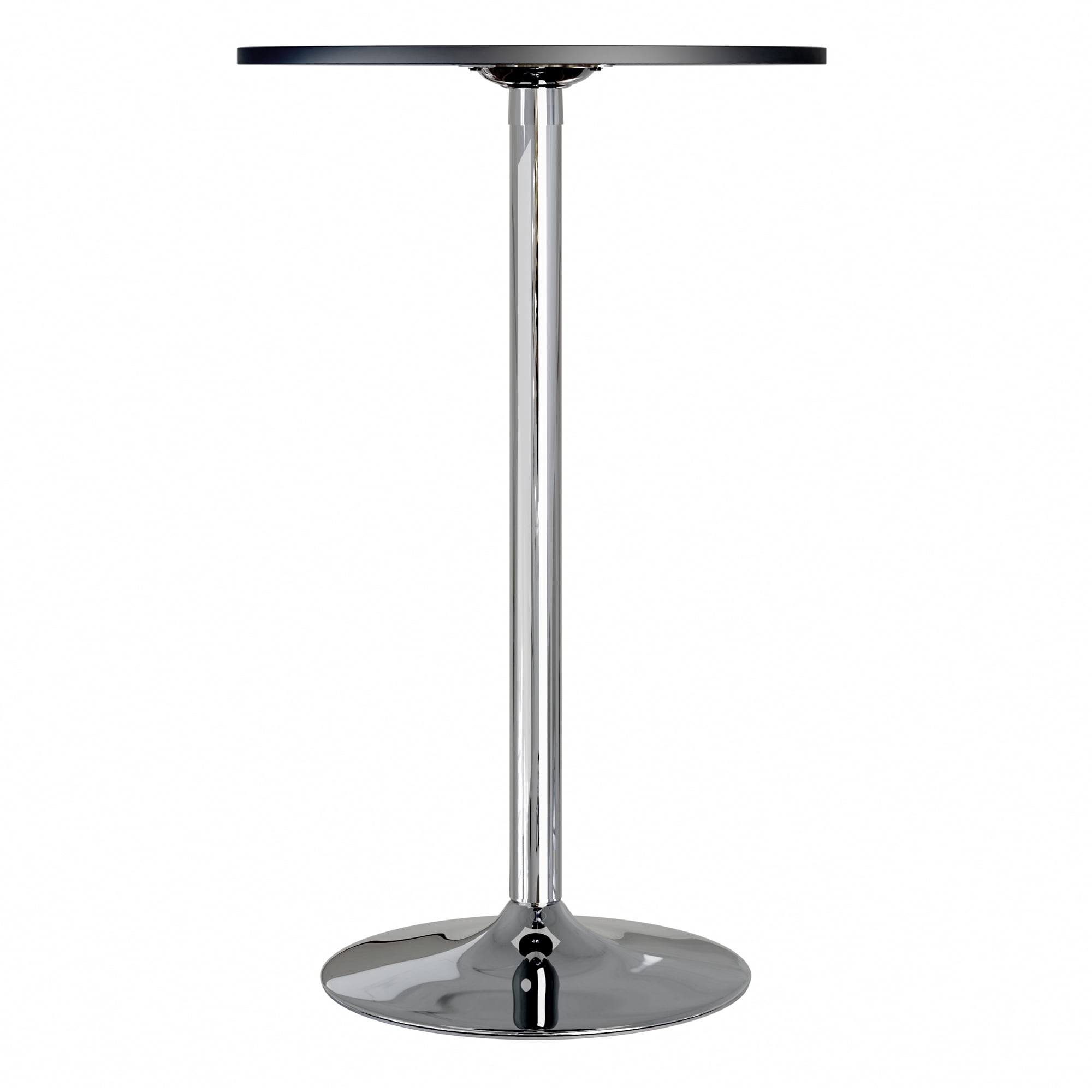Airlift Adjustable 3 Piece Pub Set with Larger Table, Black and Chrome