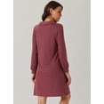 thumbnail image 4 of DARING DIVA Casual Long Sleeve Tunic Top Dress S Wine Red, 4 of 5