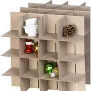 Hold N' Storage Christmas Ornaments Storage Box Polyester with Zipper, up to 64 -3 Ornaments - Gray
