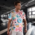 thumbnail image 3 of Wukai Cupcakes and Donuts Print Men's Short-Sleeved Mesh T-Shirt,Quick-Dry Short Sleeve Workout T-Shirt-X-Large, 3 of 8