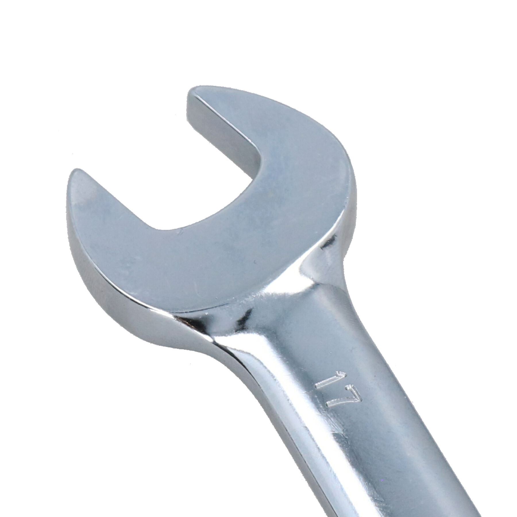 17mm Stubby Flex Head Ratchet Spanner Wrench - 72 Tooth, 130mm Long, Metric Combination Tool