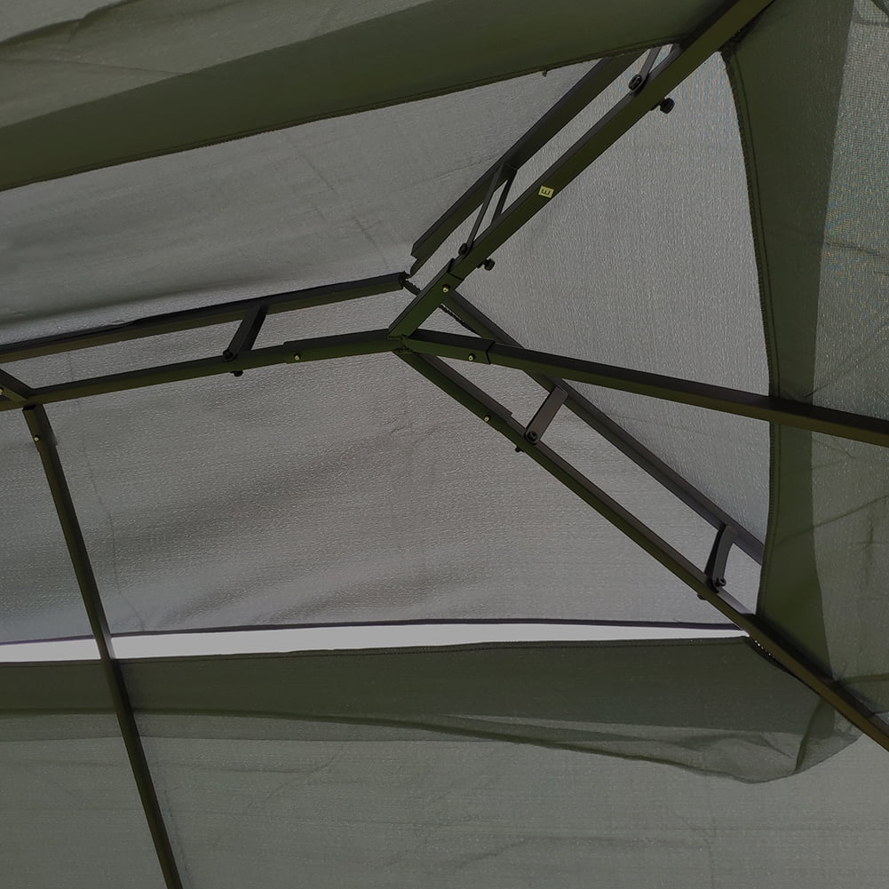 Kepooman 13'x10' Wedding Party Tent, Outdoor Canopy Tent with Ventilated Double Roof and Mosquito Net(Detachable Mesh Screen On All Sides), Camping Tent for Lawn, Gray