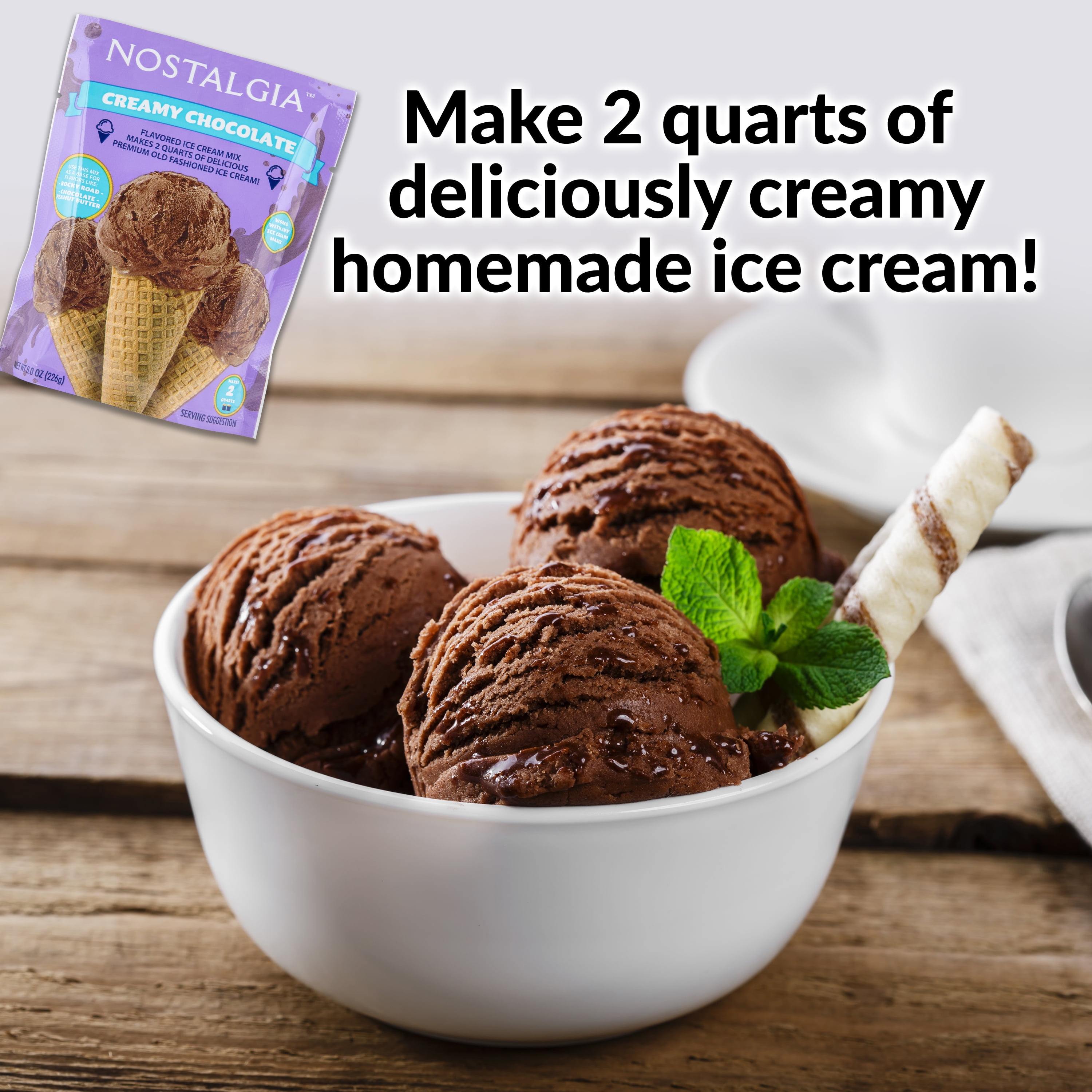  Nostalgia 2-Quart Homemade Premium Vanilla Crème Ice