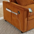 thumbnail image 4 of 55" Convertible Sleeper Sofa Bed,3 in 1 Velvet Pull Out Sofa Bed with Adjustable Backrest & USB Ports,Modern Loveseat Sofa Couch for Living Room,Apartment,Orange, 4 of 8