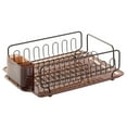thumbnail image 2 of iDesign, Stainless Steel Metal Sink Dish Drainer Rack with Plastic Tray Kitchen Drying Rack, Amber/Bronze, 2 of 5