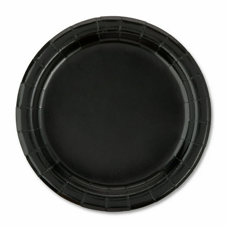 Disposable Paper Plates, 7", Black, 70 Pieces, by Way To Celebrate