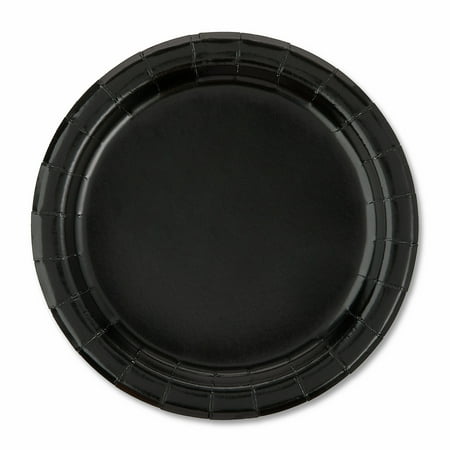 Disposable Paper Plates 7 Black 70 Pieces by Way To Celebrate
