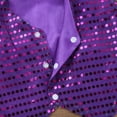 thumbnail image 4 of Miutii Girls' Boys' Glittery Sequined Vest Jacket Hip-Hop Street Dance Waistcoat Performance Purple 120, 4 of 8