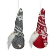 thumbnail image 4 of Set of 2 Gray and Red Santa Gnomes Hanging Christmas Ornaments 4", 4 of 4