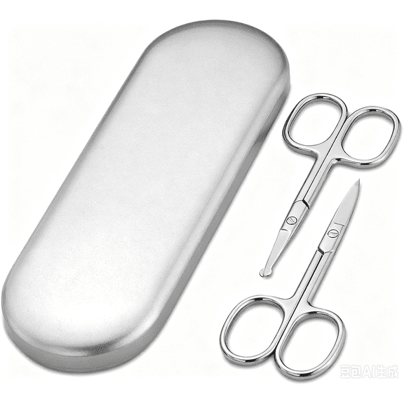 Billhome Stainless Steel Grooming Scissors for Unisex, Facial Hair Trimming Set, 2 Piece
