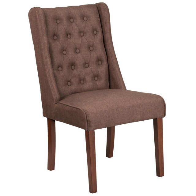 HERCULES Preston Series Black Leather Tufted Parsons Chair