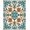 Teal, Pattern 2, variant on ODIKA 4x6 Machine Washable Non-Slip Area Rug, Luxurious Rainforest Eclectic Fauna Whimsical Natural Inspired High Traffic Rug, Blue, 661131