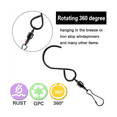 thumbnail image 5 of 30Pcs Stainless Steel Swivel Clip Hanging Hook Multifunction S Shaped Hanger for Wind Chimes Solar Light, 5 of 6