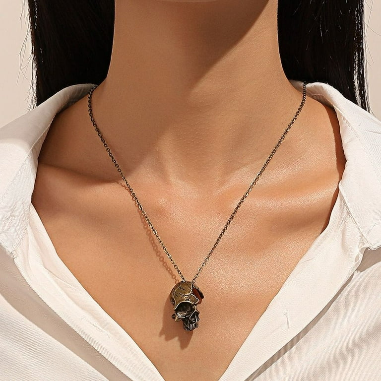 Half on sale skull necklace