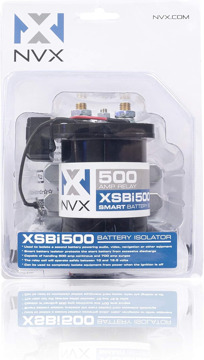 NVX XSBI500 Microprocessor-Controlled 500 Amp, Dual Sensing Smart Relay Battery Isolator