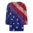 thumbnail image 5 of haizhen 4th of July Shirts Women 250th Anniversary USA 3/4 Length Sleeve Womens Tops Casual Henley V Neck Patriotic Tshirts Red White and Blue T Shirts Dark Blue, M, 5 of 5