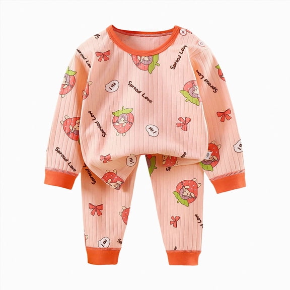 TOWED22 Toddler Boy Clothes Long Sleeve Sweatshirt and Pants Playwear Outfits 2pcs Set Casual Clothing(Watermelon Red,18-24 M)